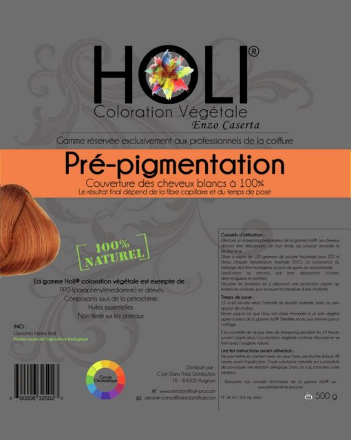 pré-pigmentation holi coloration végétale